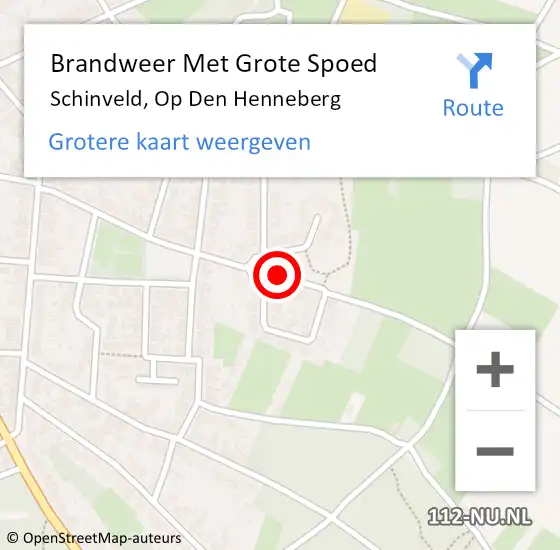 Locatie op kaart van de 112 melding: Brandweer Met Grote Spoed Naar Schinveld, Op Den Henneberg op 5 juni 2020 15:25