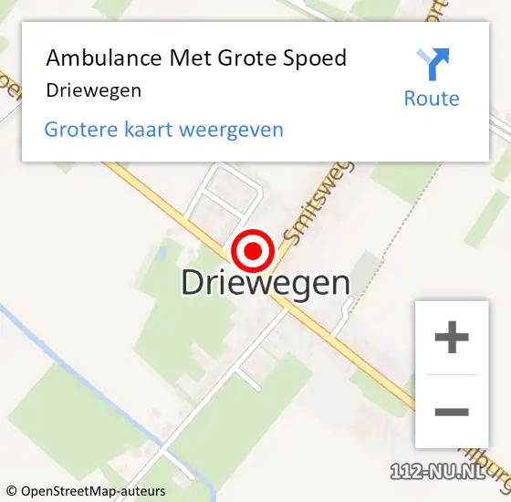 Locatie op kaart van de 112 melding: Ambulance Met Grote Spoed Naar Driewegen op 5 juni 2020 16:57