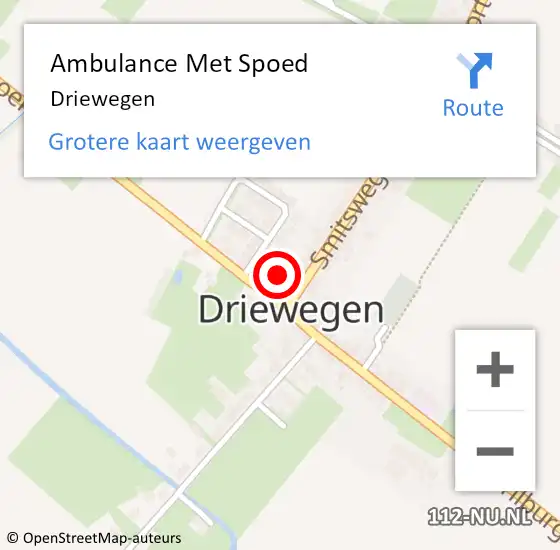Locatie op kaart van de 112 melding: Ambulance Met Spoed Naar Driewegen op 5 juni 2020 17:07