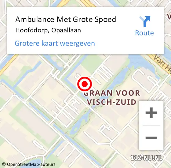 Locatie op kaart van de 112 melding: Ambulance Met Grote Spoed Naar Hoofddorp, Opaallaan op 5 juni 2020 17:56
