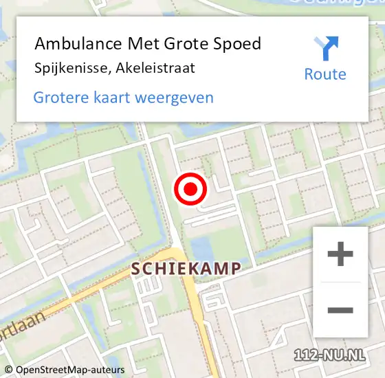Locatie op kaart van de 112 melding: Ambulance Met Grote Spoed Naar Spijkenisse, Akeleistraat op 5 juni 2020 19:00