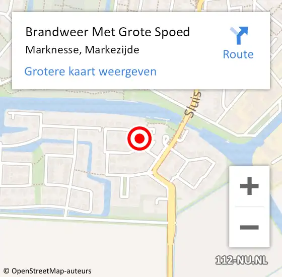 Locatie op kaart van de 112 melding: Brandweer Met Grote Spoed Naar Marknesse, Markezijde op 5 juni 2020 20:11