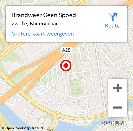 Locatie op kaart van de 112 melding: Brandweer Geen Spoed Naar Zwolle, Minervalaan op 5 juni 2020 21:57