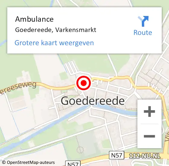 Locatie op kaart van de 112 melding: Ambulance Goedereede, Varkensmarkt op 5 juni 2020 22:41