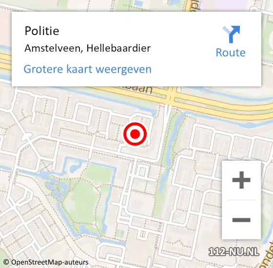 Locatie op kaart van de 112 melding: Politie Amstelveen, Hellebaardier op 6 juni 2020 04:37