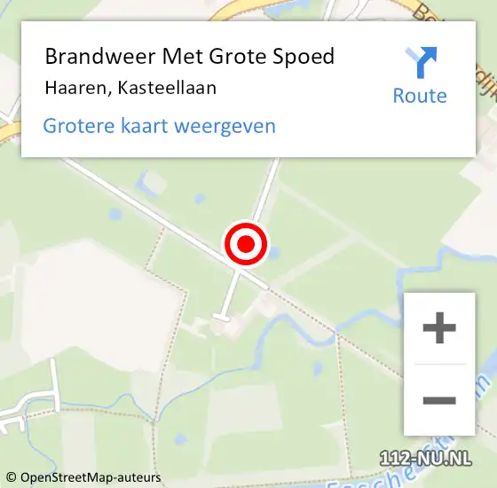 Locatie op kaart van de 112 melding: Brandweer Met Grote Spoed Naar Haaren, Kasteellaan op 6 juni 2020 05:59