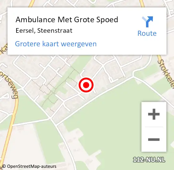 Locatie op kaart van de 112 melding: Ambulance Met Grote Spoed Naar Eersel, Steenstraat op 6 juni 2020 10:20