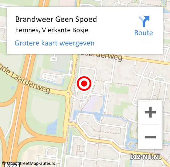 Locatie op kaart van de 112 melding: Brandweer Geen Spoed Naar Eemnes, Vierkante Bosje op 6 juni 2020 11:55