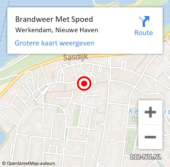 Locatie op kaart van de 112 melding: Brandweer Met Spoed Naar Werkendam, Nieuwe Haven op 6 juni 2020 12:42
