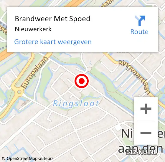 Locatie op kaart van de 112 melding: Brandweer Met Spoed Naar Nieuwerkerk op 6 juni 2020 13:33