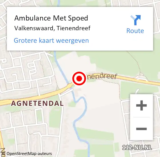 Locatie op kaart van de 112 melding: Ambulance Met Spoed Naar Valkenswaard, Tienendreef op 6 juni 2020 15:18
