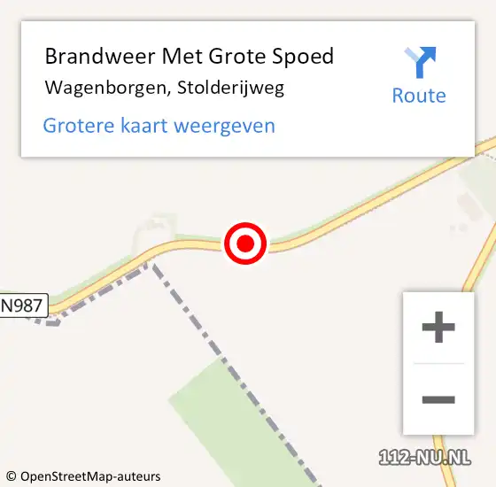 Locatie op kaart van de 112 melding: Brandweer Met Grote Spoed Naar Wagenborgen, Stolderijweg op 6 juni 2020 16:17