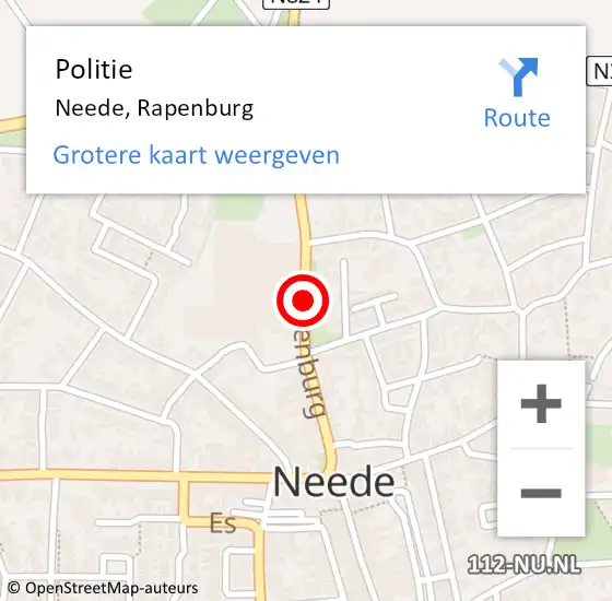 Locatie op kaart van de 112 melding: Politie Neede, Rapenburg op 6 juni 2020 17:08