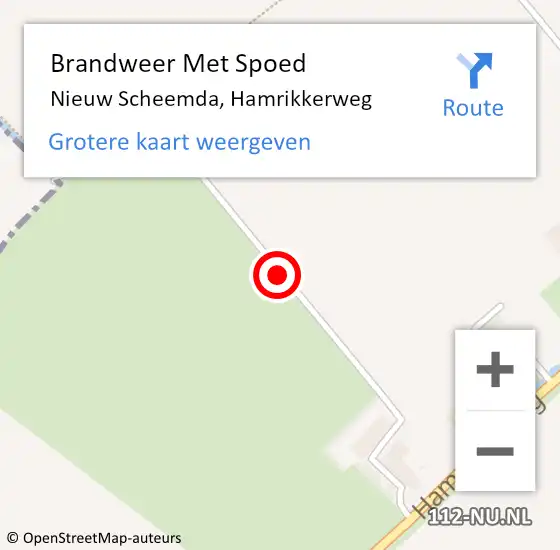 Locatie op kaart van de 112 melding: Brandweer Met Spoed Naar Nieuw Scheemda, Hamrikkerweg op 6 juni 2020 17:54