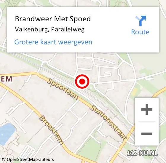 Locatie op kaart van de 112 melding: Brandweer Met Spoed Naar Valkenburg, Parallelweg op 6 juni 2020 18:58