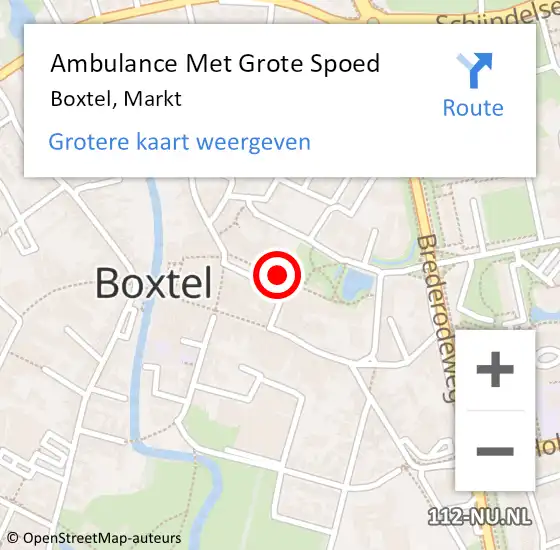 Locatie op kaart van de 112 melding: Ambulance Met Grote Spoed Naar Boxtel, Markt op 7 juni 2020 00:29