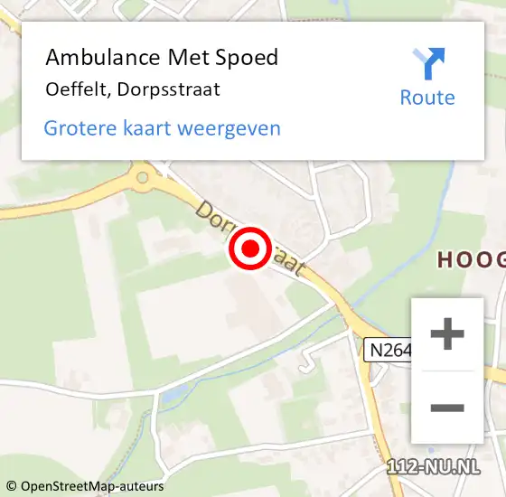 Locatie op kaart van de 112 melding: Ambulance Met Spoed Naar Oeffelt, Dorpsstraat op 7 juni 2020 02:53