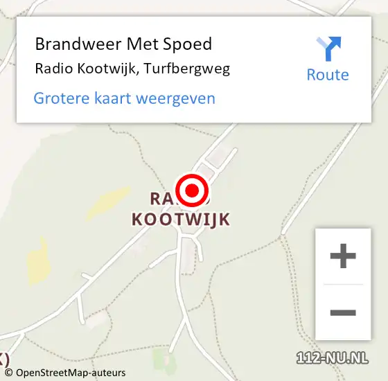 Locatie op kaart van de 112 melding: Brandweer Met Spoed Naar Radio Kootwijk, Turfbergweg op 8 mei 2014 21:36