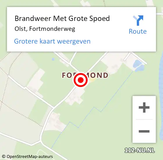 Locatie op kaart van de 112 melding: Brandweer Met Grote Spoed Naar Olst, Fortmonderweg op 7 juni 2020 05:15