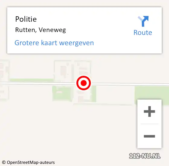 Locatie op kaart van de 112 melding: Politie Rutten, Veneweg op 7 juni 2020 06:28