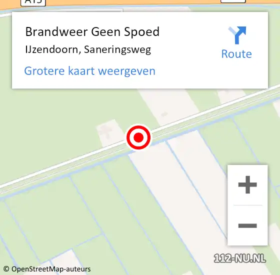 Locatie op kaart van de 112 melding: Brandweer Geen Spoed Naar IJzendoorn, Saneringsweg op 7 juni 2020 08:36