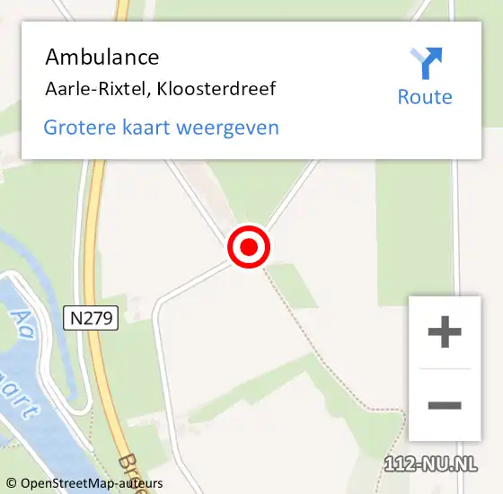 Locatie op kaart van de 112 melding: Ambulance Aarle-Rixtel, Kloosterdreef op 7 juni 2020 09:56