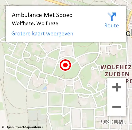 Locatie op kaart van de 112 melding: Ambulance Met Spoed Naar Wolfheze, Wolfheze op 7 juni 2020 10:14