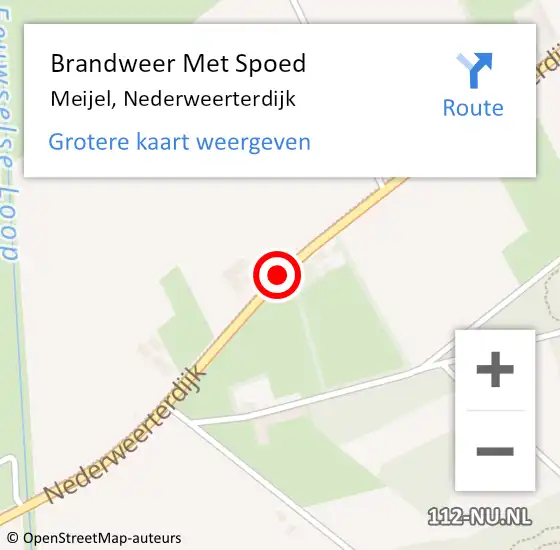 Locatie op kaart van de 112 melding: Brandweer Met Spoed Naar Meijel, Nederweerterdijk op 7 juni 2020 11:16