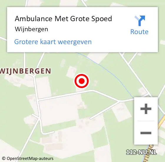 Locatie op kaart van de 112 melding: Ambulance Met Grote Spoed Naar Wijnbergen op 7 juni 2020 13:47