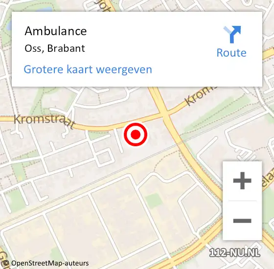 Locatie op kaart van de 112 melding: Ambulance Oss, Brabant op 7 juni 2020 14:31
