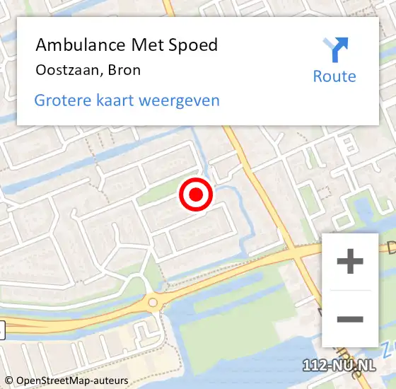 Locatie op kaart van de 112 melding: Ambulance Met Spoed Naar Oostzaan, Bron op 7 juni 2020 15:50