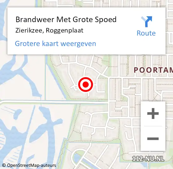 Locatie op kaart van de 112 melding: Brandweer Met Grote Spoed Naar Zierikzee, Roggenplaat op 7 juni 2020 16:36