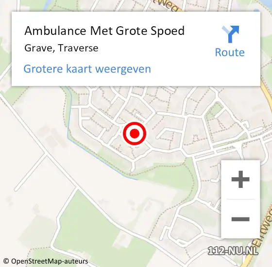 Locatie op kaart van de 112 melding: Ambulance Met Grote Spoed Naar Grave, Traverse op 7 juni 2020 17:01