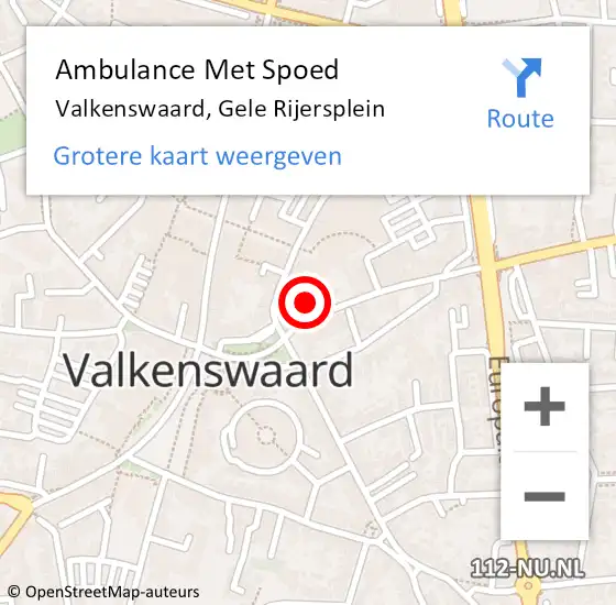 Locatie op kaart van de 112 melding: Ambulance Met Spoed Naar Valkenswaard, Gele Rijersplein op 7 juni 2020 18:30