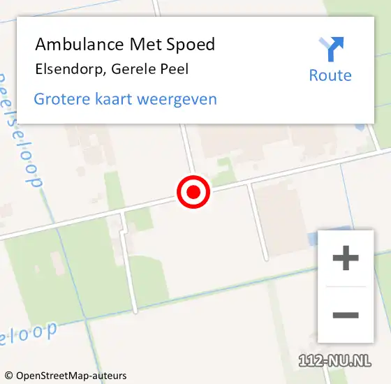 Locatie op kaart van de 112 melding: Ambulance Met Spoed Naar Elsendorp, Gerele Peel op 7 juni 2020 19:47