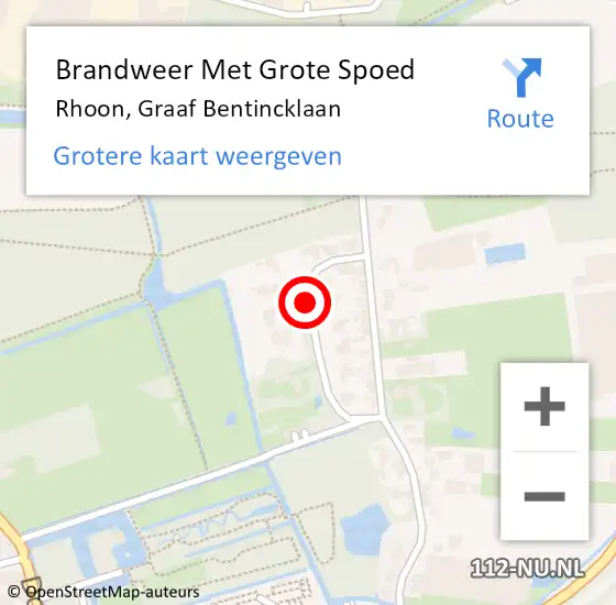 Locatie op kaart van de 112 melding: Brandweer Met Grote Spoed Naar Rhoon, Graaf Bentincklaan op 7 juni 2020 20:51