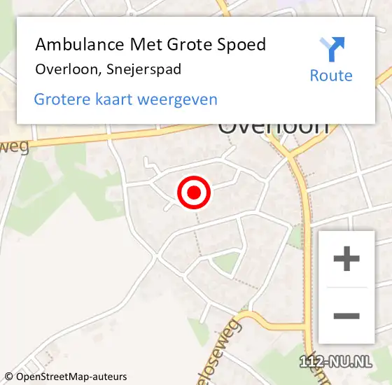 Locatie op kaart van de 112 melding: Ambulance Met Grote Spoed Naar Overloon, Snejerspad op 7 juni 2020 21:43