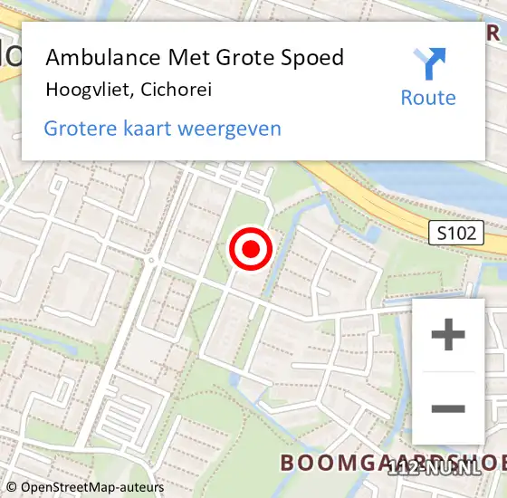 Locatie op kaart van de 112 melding: Ambulance Met Grote Spoed Naar Hoogvliet, Cichorei op 8 juni 2020 06:13