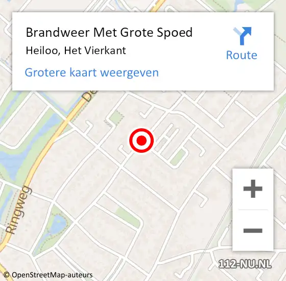 Locatie op kaart van de 112 melding: Brandweer Met Grote Spoed Naar Heiloo, Het Vierkant op 8 juni 2020 07:31