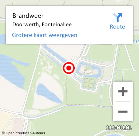 Locatie op kaart van de 112 melding: Brandweer Doorwerth, Fonteinallee op 8 juni 2020 12:20