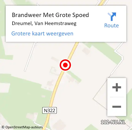 Locatie op kaart van de 112 melding: Brandweer Met Grote Spoed Naar Dreumel, Van Heemstraweg op 8 juni 2020 12:35