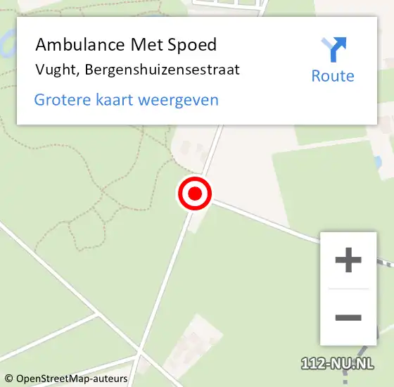 Locatie op kaart van de 112 melding: Ambulance Met Spoed Naar Vught, Bergenshuizensestraat op 8 juni 2020 12:56