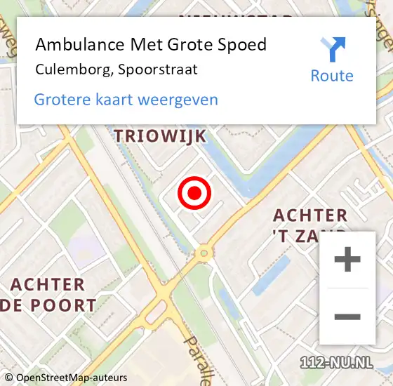 Locatie op kaart van de 112 melding: Ambulance Met Grote Spoed Naar Culemborg, Spoorstraat op 8 juni 2020 12:58