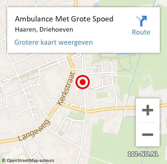 Locatie op kaart van de 112 melding: Ambulance Met Grote Spoed Naar Haaren, Driehoeven op 8 juni 2020 13:23