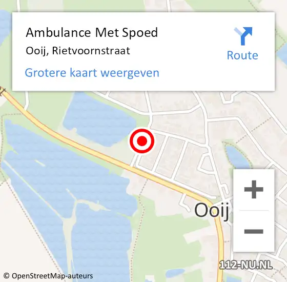 Locatie op kaart van de 112 melding: Ambulance Met Spoed Naar Ooij, Rietvoornstraat op 8 juni 2020 14:04