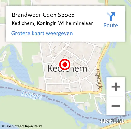 Locatie op kaart van de 112 melding: Brandweer Geen Spoed Naar Kedichem, Koningin Wilhelminalaan op 8 juni 2020 15:11