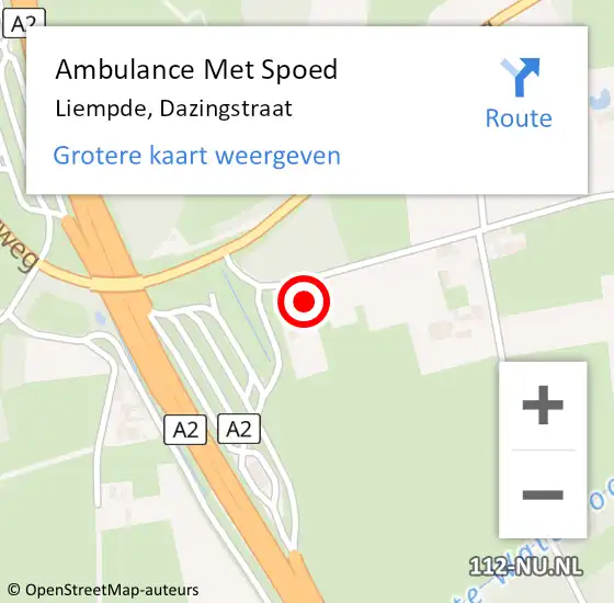 Locatie op kaart van de 112 melding: Ambulance Met Spoed Naar Liempde, Dazingstraat op 9 mei 2014 01:59