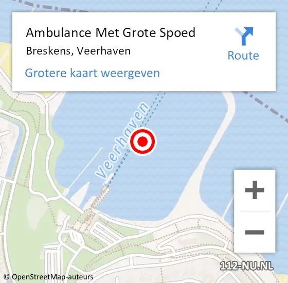 Locatie op kaart van de 112 melding: Ambulance Met Grote Spoed Naar Breskens, Veerhaven op 8 juni 2020 16:17