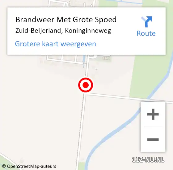 Locatie op kaart van de 112 melding: Brandweer Met Grote Spoed Naar Zuid-Beijerland, Koninginneweg op 8 juni 2020 16:26