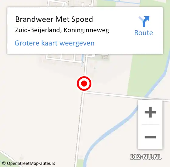 Locatie op kaart van de 112 melding: Brandweer Met Spoed Naar Zuid-Beijerland, Koninginneweg op 8 juni 2020 16:41